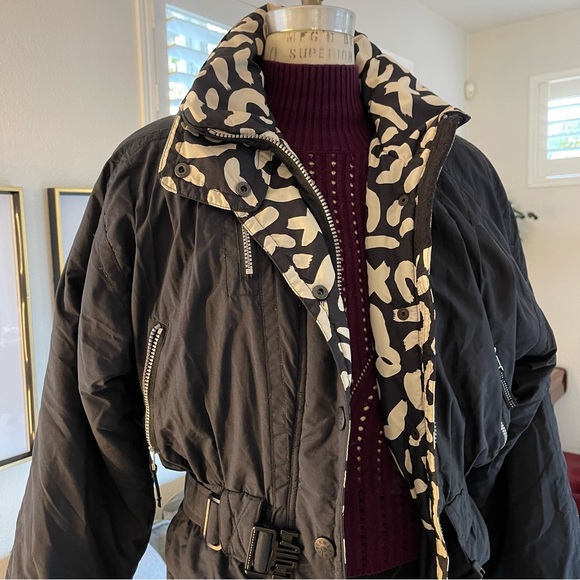 VTG Obermeyer Nell Crop Ski Bomber Jacket Black, Size 10 - Picture 8 of 13